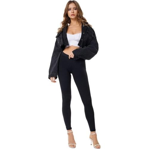 2021 women New Slim Jeans jacket womens Jacket Stretch Sexy Ripped Lady Autumn Casual Fashion Denim Coat