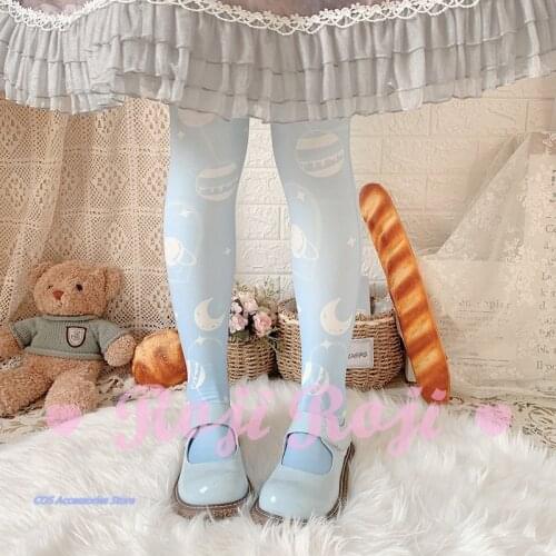 Japanese Original Lolita Sweet Women Knee Socks Cartoon Planet Print JK Uniform Socks Soft Sister Summer Autumn Student Wild