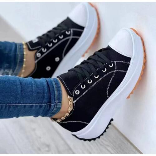 Women Shoes New Chunky Sneakers For Women Lace-Up Vulcanize Shoes Casual Fashion Dad Shoes Platform Ladies Shoes Sneakers Basket