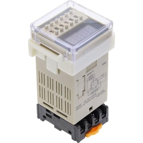 1Pcs DH48S-S Programmable Double Time Delay Relay DC12V DC24V AC110 AC220V Repeat Cycle Time Relay Timer with Socket Base