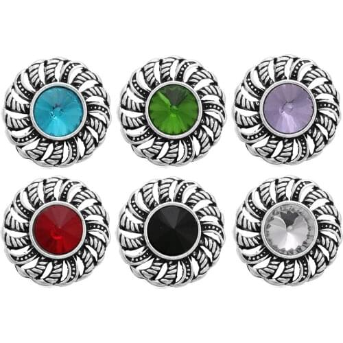 10pcs/lot New Snap Jewelry Crystal Rotate Snap Buttons fit DIY 18MM Metal Snap Bracelet&Bangles Jewelry New Year Christmas Gifts