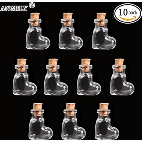 10pcs Mini Cute Glass Bottles Pendants Small Diy Bottles With Cork Diy Jars Gift Vial Wishing Bottle Wedding Gifts Supplies