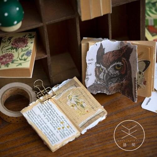 16books Vintage Plant set kraft paper memo pad planner sticky note paper sticker kawaii stationery office school supplies