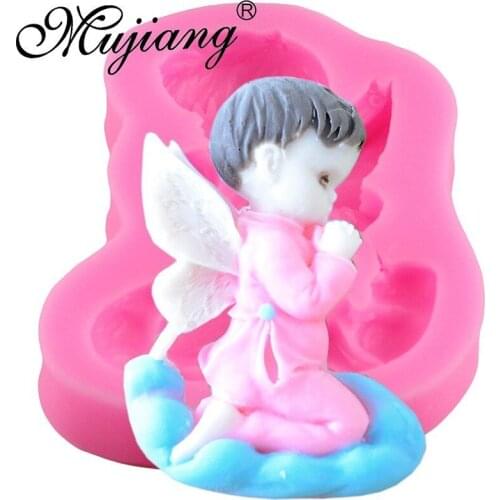 3D Sugar Craft Silicone Fondant Cake Angel Molds Boy Candy Clay Chocolate Gumpaste Mold Cookie Baking Cake Decorating Tools