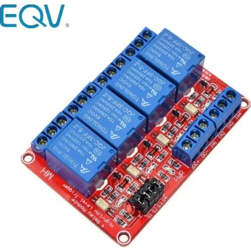 24V 4 Channel Relay Module with Optocoupler Isolation Supports High and Low Trigger voltage 5V, 9, 12V
