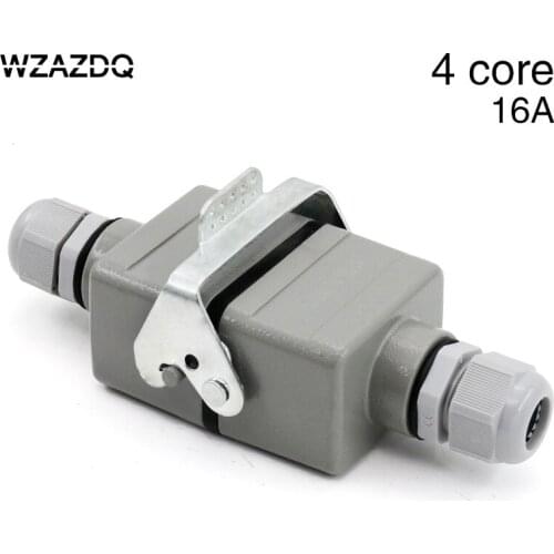 4 core rectangular heavy duty connector 16A docking waterproof socket for aerospace industry
