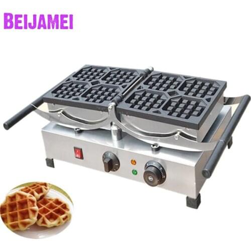 BEIJAMEI Stainless Steel Commercial Industrial Belgian Rotating Waffle Maker/Electric Rotating Waffle Making Machine For Sale