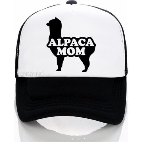 Alpaca Mom Letters Print baseball cap Casual Cotton Hipster Funny mesh hat Unisex Adjustable trucker cap