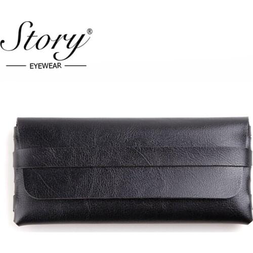 STORY 2019 Fashion Leather Eye Glasses Sunglasses Box Case Retro Portable Unisex Faux Leather Eyeglasses Box Cases Cover