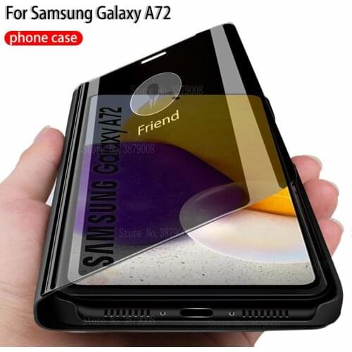 Samsun a72 case smart mirror flip phone covers For samsung galaxy a72 magnetic stand case For samsung a 72 72a 4g 5g galaxya72