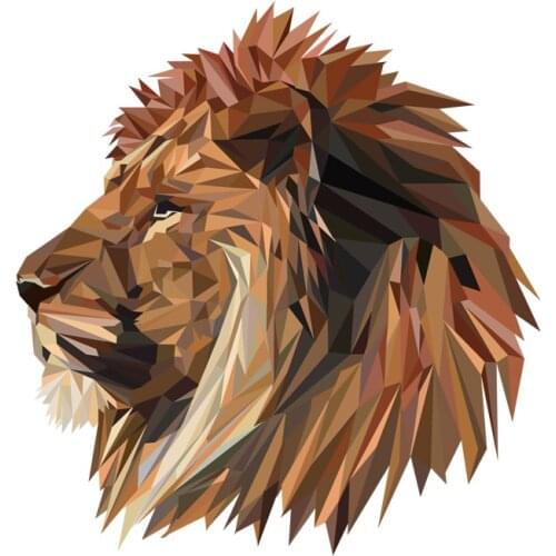 DasDecal Lion Head Colored Car Sticker Decoration Waterproof Decal Laptop Suitcase Motorcycle Auto Accessories PVC,16cm*15cm
