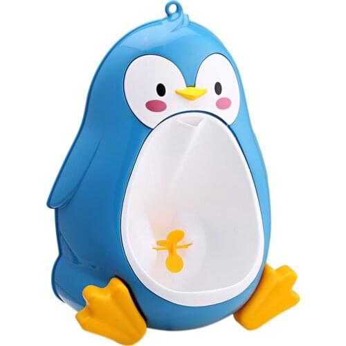 Baby Potty Toilet Potties Cute Penguin Pot Wall-Mounted Urinals Portable Training Boy Kids Toilet Leakproof Children Potty Brush