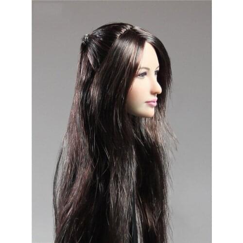 1:6 Scale Female Girl Young Lady Head Sculpt Women Woman Long Hair Head Figure Model DR001 For 12" Female Body Figure