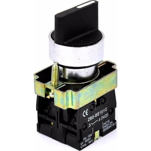 XB2-BD33 4 Screw Terminal Latching Lock 3 Three Position Rotary Select Selector Switch 2 NO Normally Open 22mm 7/8" ZB2-BE101C