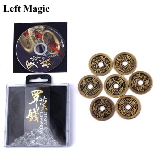 Luohanqian Chinese Coin Sets ( include 5 pcs coin and 2 pcs Shells) - Coin Money Magic props Magic Trick