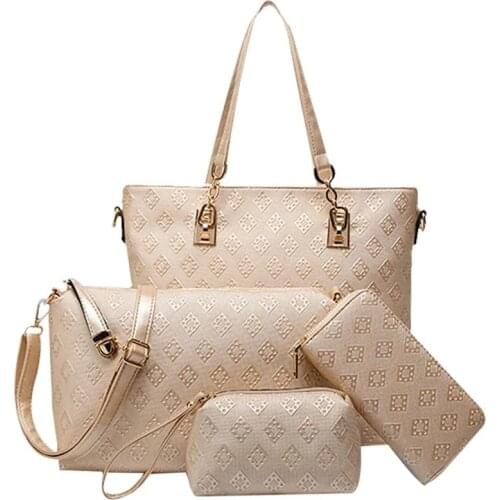 Womens Handbags 4 Pcs Set Shoulder Bag Large Tote Handbag Women Modern Handbags and Wallets Womens Bags for School Travel Bags