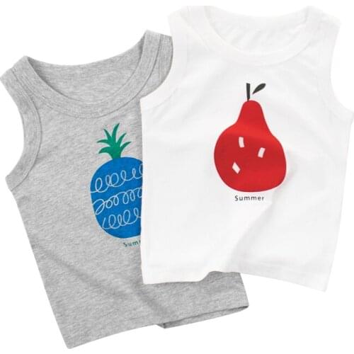 Baby Girls Boys Vest Summer T-Shirt Kids Cartoon Fruit Cotton Undershirts Children Clothing for 2 3 4 5 6 7 8 Years Tee T Shirt