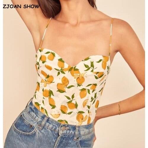 Harajuku Rose Floral Print Camis Women Summer Cross Lace-up Bandage Tank Tops Retro Cool Girl Sexy Slim Crop Top Tees