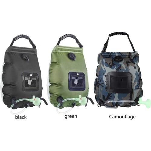 Water Bags 20L Outdoor Hiking Solar Shower Bag Heating Camping Shower Climbing Hydration Bag Hose Switchable Shower Head