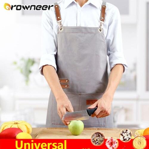 Multifunction Anti-wrinkle Pocket Apron Universal Comfortable Breathable Cotton Useful Kitchen Bar Baking Cooking Coffee Tool