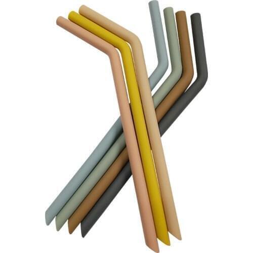 Reusable Food Grade Set Long Silicone Baby Drinking Straw