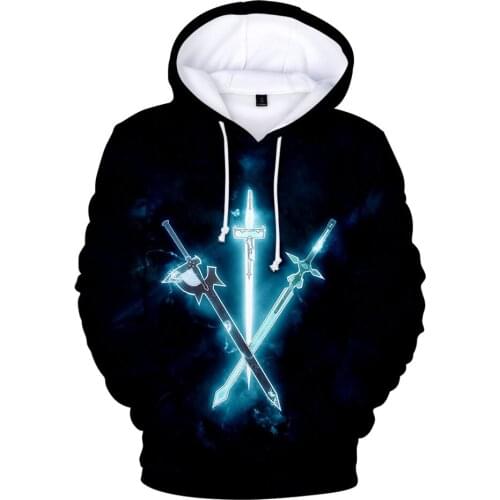 2021 New 3D Print Sword Art Online Sweatshirt Streetwear High Quality Fashion Casual Tracksuit SAO Sweatshirt Unisex Pullover