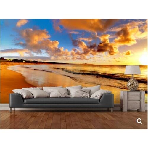 Custom natural landscape wallpaper,beautiful sunset on the beach,3D photo mural for living room restaurant wall wallpaper