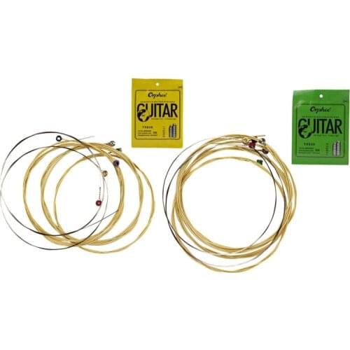 Orphee 12 Pcs Acoustic Guitar String Hexagonal Core+8% Nickel FULL,Bronze Bright Tone and Extra Light Extra Light Medium, 6 Pcs