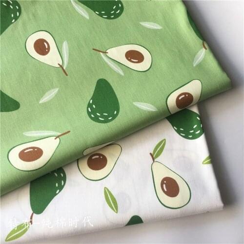 Printed Avocado Kids 100% Cotton Twill Fabric,Patchwork Cloth,DIY Sewing Quilting Fat Quarters Material For Baby&Child D30