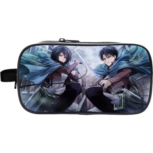 Anime Japanese Cartoon Attack on Titan Pencil Bags Make Up Case For Women Kids School Supplies Stationery Boys Kids Bookbag
