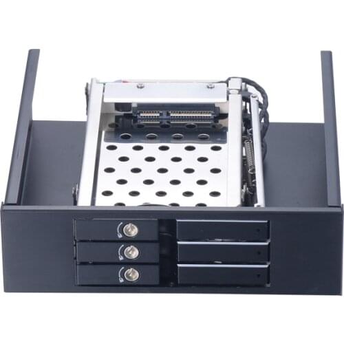 Uneatop 3x2.5 inch aluminum SATA internal hdd mobile rack for 5.25in CD-ROM pc bay with hot-swap with trayless