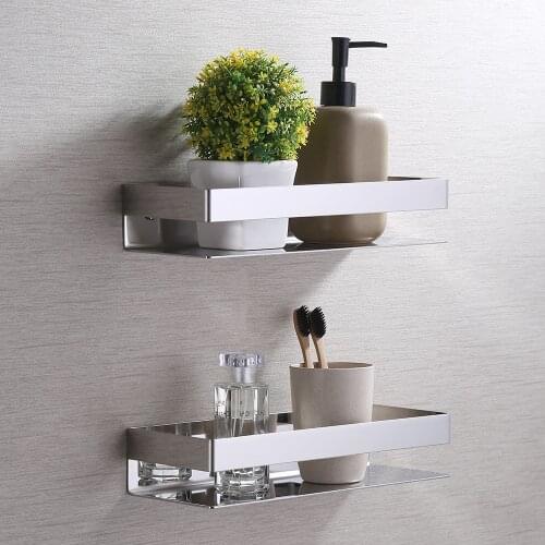 Bathroom Shelf 304 Stainless Steel Shower Rack Corner Shelf Square Bath Shower Shelf Wall Mounted Black Storage Organizer Rack