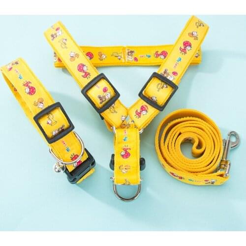 Pet Harness Leash Set Adjustable Nylon Printed Puppy Vest Dog Walking Training Leash Lead For Small Medium Dogs Chihuahua Perros