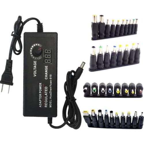 AC Adjustable Power Supply 3V-24V 3A AC DC 8 Plug Connect Universal Adapter Adjustable AC TO DC 220V 110V TO 3V 24V 9W 72W EU US