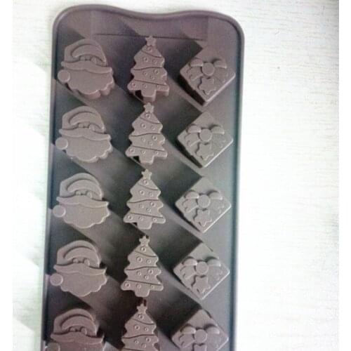 Christmas gift box tree Santa Claus socks Silicone Cake decoration Mold Chocolate Mould DIY