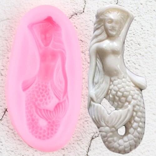 Mermaid Silicone Molds Craft Jewelry Resin Mold Fondant Cake Decorating Tools Candy Polymer Clay Chocolate Gumpaste Moulds