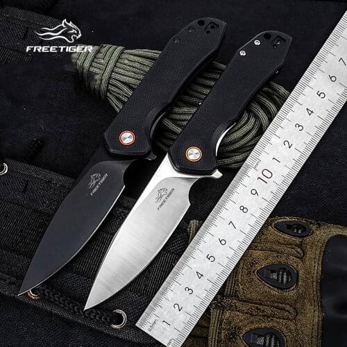 FREETIGER FT914 D2 Blade Folding Knife G10 Handle Ball Bearing Gift Fruit Knife Outdoor EDC Camping Survival Hunting Tool