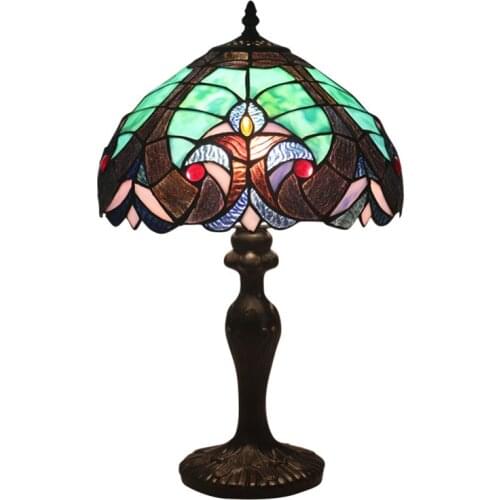 Tiffany Living Room Dining Room Bedroom Bedside Bar Cafe Hotel Villa Art Deco Style Stained Glass Table Lamp E27