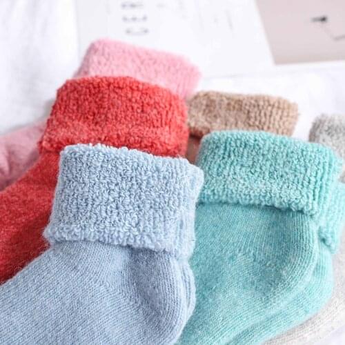 Real Woolen Thick Baby Kids Socks Winter Soft Warm Socks for Children 0-7 Years Boys Girls Thermal Floor Baby Socks