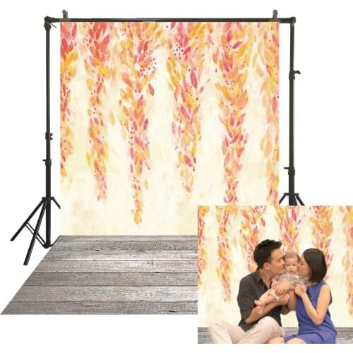 Traditional Studio Backdrop Watercolor Painting Yellow Photography Polyester Cloth Wood Back Drops Portrait Booth Backgrounds