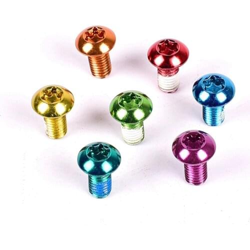 12PCS/Package color mountain bike disc brake rotor T25 bolt M5*10mm road bike screw fittings