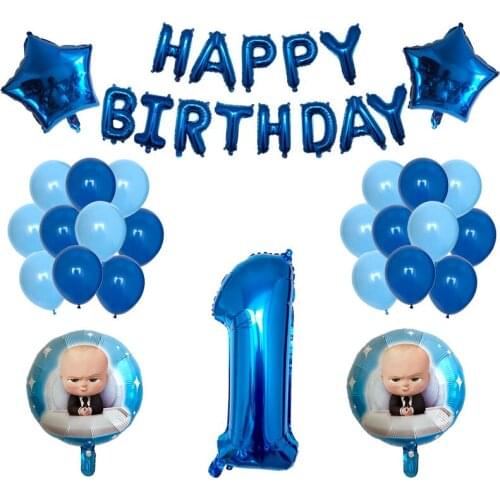 Blue Letter Happy Birthday Balloon Birthday Party Decoration Kids Adult Foil Balloon Alphabet Baloons Latex Ballon Helium
