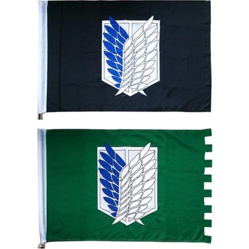 Attack On Titan 1 Japanese Anime Polyester Prints Clear Image Garden Home Art Brand Flag 96*64cm