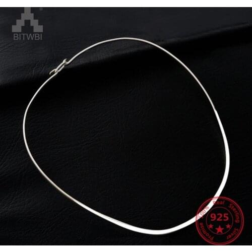 100% S925 Sterling Silver Clavicle Collar Pendant Necklace