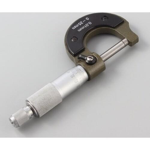1Pc Outside Micrometer 0-25mm Measuring Tool 0.01mm Gauge Outside Metric Micrometer Tool With Metal For Mechanist Caliper Tool