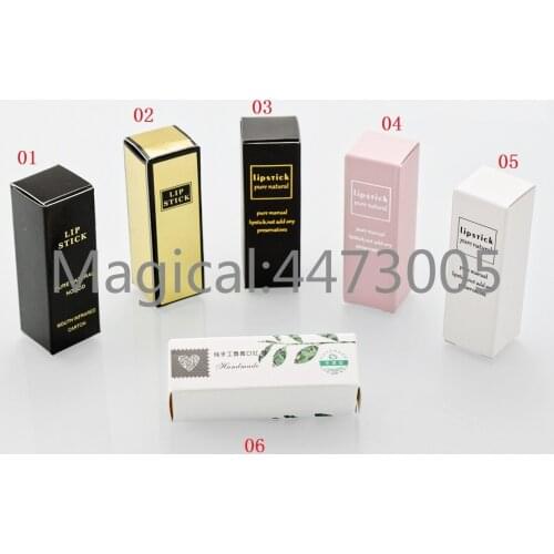 10/30/50/100/300pcs 9mm Sample Lipstick Tube DIY Handcrafted Lipstick carton lipstick paper boxes sample lipstick box 23*23*65mm