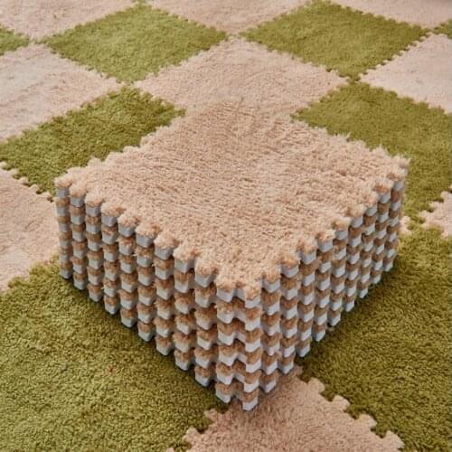 10pcs/lot Stitching Carpet Bedroom Full Shop Household Square Puzzle Floor Mat Plush Surface Eva Foam Floor Mat Tatami Mat F8142