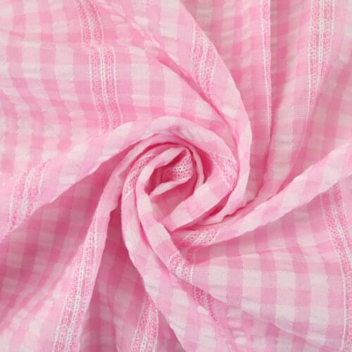 New Jacquard Polyester Cotton Bubble Yarn Shirt with Skirt Baby Summer Fabric