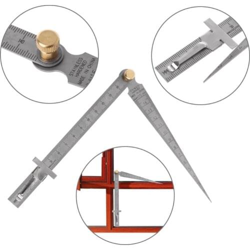 2in1 Metric Taper Welding Feeler Gauge Gage Depth Ruler Hole Stainless Steel 85AC