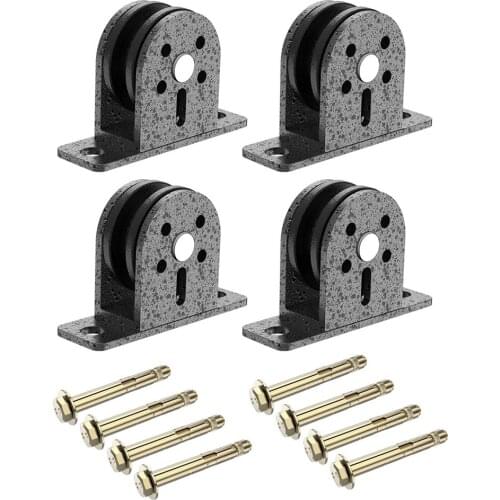 4pc/set Wall Ceiling Mount Pulley Block Swivel Lifting Single Wheel Lat Pull Down Equipment Accessories Fitness Mute Wheel